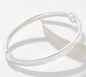 Brazalete rectangular ultrafino de plata con corte de diamante 950, plateado, promedio - Imagen 1 de 2
