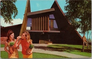 Postal de Hawaii DOLE PINEAPPLE - Pretty Girls & Visitors' Center - Curteich 1967 - Imagen 1 de 2