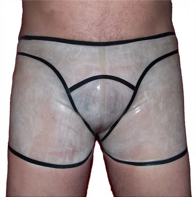 Latex Shorts Transparent - Schwarzer Rand (S) - Bild 1 von 4
