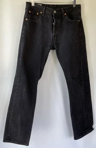 Levi's Premium 501 Black Denim Straight Jeans Size 30x30 - Picture 1 of 11