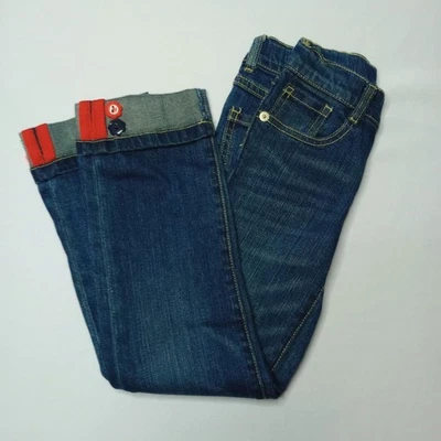 Pantalones de mezclilla elásticos de pierna recta Gymboree para niñas cola con botones cintura ajustable talla 6 Foto 1 de 4