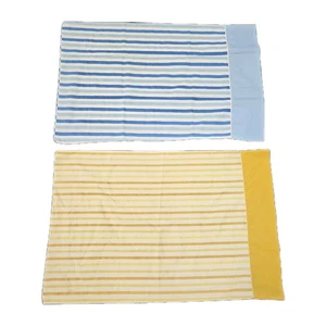 Vintage Striped Pillowcase Set Of 2 Blue Yellow Fashion Manor Lady Pepperell  - Picture 1 of 10
