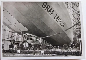 Bautismo de dirigible L.Z. 127 Graf Zeppelin antiguo PC 1928 - Imagen 1 de 2