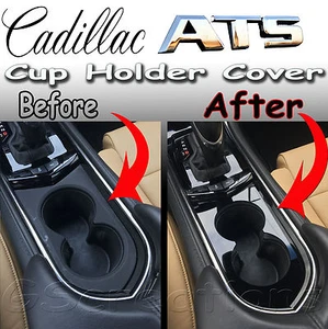 Front Cup Holder Cover Cut Out Style For The 2013-2019 Cadillac ATS - Picture 1 of 5