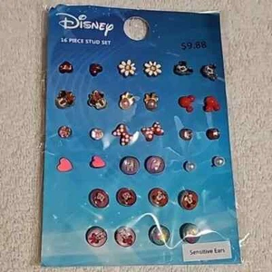 Disney Mickey, Minnie Mouse & Friends Stud Earrings One Pack of 16 Pairs New - Picture 1 of 10