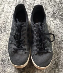 Adidas Mens Daily 2.0 Sneakers Black Denim Lace Up Low Top Shoes Size 11M - Picture 1 of 7