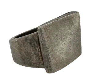 Anillo Modernista Plata de Ley 925 Ferragamo Hecho en Italia Mediados de Siglo Talla 6.5 - Imagen 1 de 4