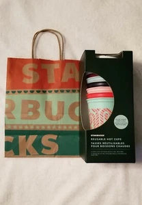 Starbucks Color Changing Set 6 Reusable Hot Cups 2020 Holiday Candy Cane - Picture 1 of 4