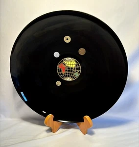 Vintage 1960er Black Couroc of Monterey Kalifornien Globus & Münzen Servierplatte - Bild 1 von 8