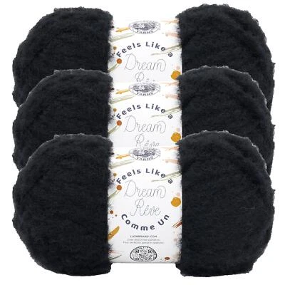 (Paquete de 3) Hilados marca León 159-153AG se siente como un hilo de ensueño, caviar Foto 1 de 4