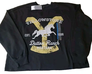 Yellowstone Sweatshirt Dutton Ranch Womens Large Black Graphic Logo New - Picture 1 of 9