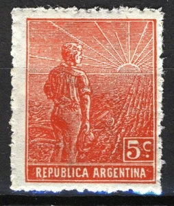 Argentina 1912-13, 5c Agricultor y sol naciente MNH, Mi 171YA - Imagen 1 de 2