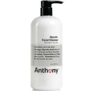 Anthony Glycolic Facial Cleanser, Normal to Oily Skin, Glycolic Acid, 32 Oz