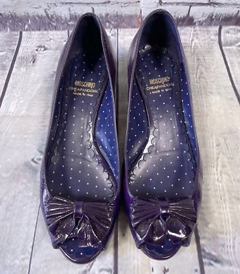 Zapatos Moschino | Zapatos Moschino Vintage Púrpura Peep Toe Reino Unido 5/UE 38 Diseñador Foto 1 de 4