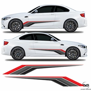 Side Racing Stripes Graphics Kit For BMW 2 Series F22 M2 M235 Vinyl Stickers - Picture 1 of 2
