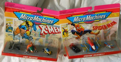 LOT of 2 MICRO MACHINES 1993 SPIDERMAN COLLECTION #1 and X-MEN COLLECTION=M.O.C. - Image 1 of 4