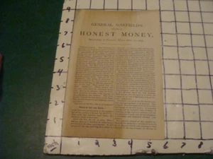 Original 1878 GENERAL GARFIELD'S speech on HONEST MONEY faneuil hall 14pgs - Picture 1 of 6