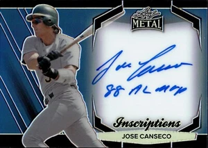 2024 Leaf Metal Inscriptions Jose Canseco /100 Auto Autograph - Picture 1 of 2
