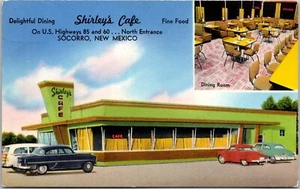 Postcard New Mexico Socorro NM Shirley's Cafe - Picture 1 of 2