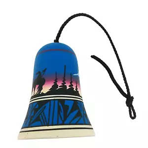 Signed Southwest Hanging Bell Legend of the Native American Pottery Colorful Blu - Picture 1 of 21