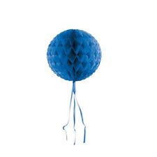 Wabenball mit Tasseln Blau 30 cm Raumdeko Honeycomb Papier Deko Party Hochzeit