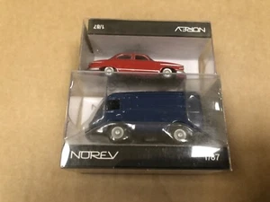 Norev Panhard PL17 1961 Red Renault 1000KG 1953 Blue 1/87 Scale HO Gauge - Picture 1 of 6