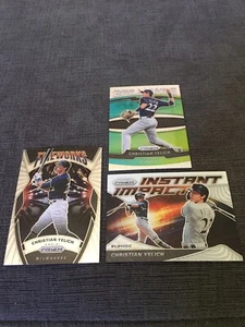 Christian Yelich 2020 Panini Prizm 3 Card Insert Lot 2 Base + 1 Silver Prizm - Picture 1 of 2
