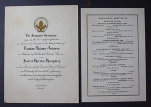 1965 Lyndon B. Johnson & Hubert H. Humphrey Presidential Inaugural Invitation--- - Picture 1 of 1