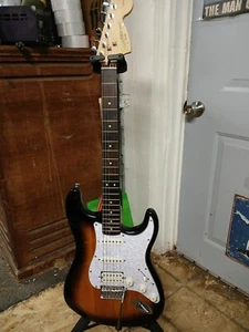 Used Squier Sunburst STRAT  SQUIER by Fender guitar- new LUTHIER SET UP w/extras - Picture 1 of 8