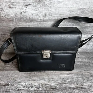 Vintage Kodak Hard Black Leather Land Camera Carrying Case With Strap - Picture 1 of 9
