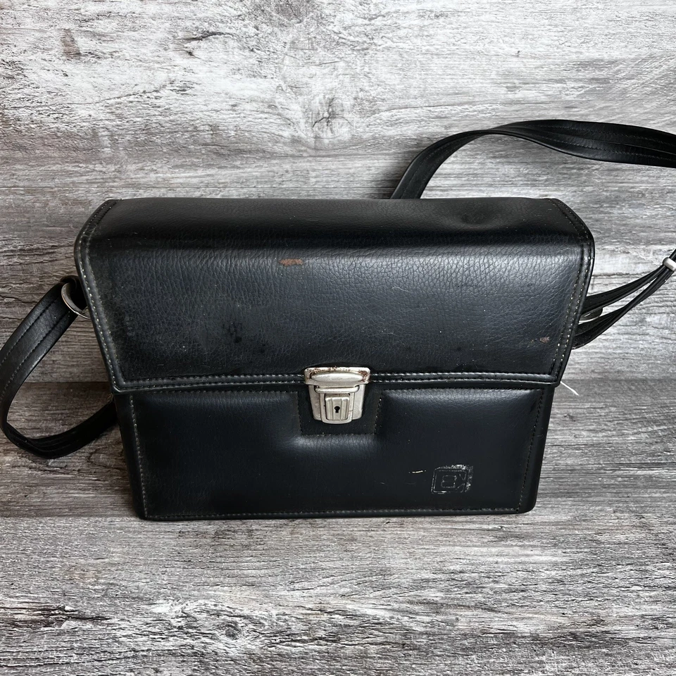 Vintage Kodak Hard Black Leather Land Camera Carrying Case With Strap - Image 1 of 4