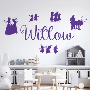 Personalised Name Girls Wall Art Sticker - Disney Frozen Inspired, Elsa, Anna... - Picture 1 of 7