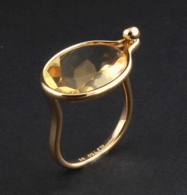 Anel de ouro Georg Jensen com citrino # 1506, 18 quilates. Savannah. V. Torun. NOVO! - Imagem 1 de 4