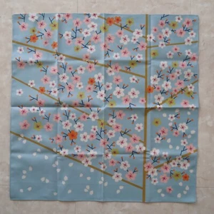 Furoshiki Wrapping Cloth Japanese Cherry Blossom Adeline Klam 50cm Kyoto Blu Gry - Picture 1 of 13