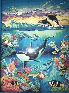 NKF Cross Stitch Kit - Underwater World - New - Gorgeous Kit Sea Coral Whales F - Picture 1 of 10