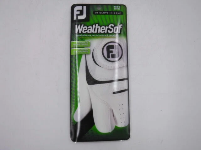 FootJoy WeatherSof Men's Golf Gloves, White - Large