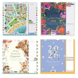 2026 Family Calendar 5 Column Organiser with Shopping List and Note Pad - Picture 1 of 17