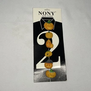 Vintage NONY New York Button Covers Halloween Pumpkins Set of 6 On Card - Picture 1 of 3