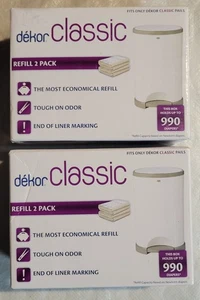 Two Dekor Classic System Diaper Pail Refills 2 Per Pack Holds Up to 990 Diapers - Picture 1 of 3