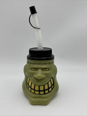Taza Frankenstein para niños espeluznante Halloween con pajita Foto 1 de 4