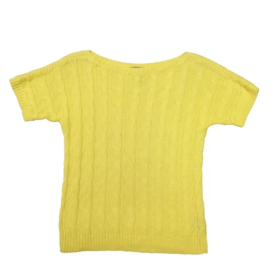 Suéter Lauren Ralph Lauren Mezcla de Lino Tejido con Cable Manga Corta Amarillo Mediano Foto 1 de 4