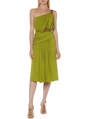 Vestido Alberta Ferretti para mujer con un hombro hebilla EE. UU. 6 verde IT 42 - NUEVO CON ETIQUETAS $1895 Foto 1 de 4