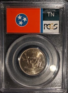 2002-d PCGS MS-68 Tennessee TN Washington State Quarter Flag Holder Pop ~100 - Picture 1 of 2