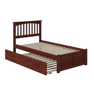 AFI Mission Twin XL Solid Wood Bed with Twin XL Trundle in Walnut - Image 1 of 4