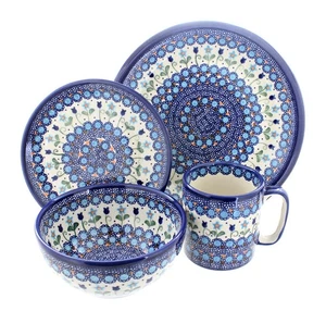 Blue Rose Polish Pottery Savannah 4 Piece Place Setting - Service for 1 - Picture 1 of 2