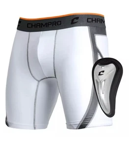 Champro Sports YOUTH Wind-Up Compression Sliding Shorts w/ Cup XS NEW - Picture 1 of 4