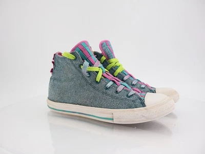 Converse Chuck Taylor All Star Loopholes Hi Teal/Pink Junior Size 6 Sneaker Shoe - Image 1 of 4