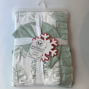 Honesto Unisex Cochecito de Bebé Manta y Gorra Set de Regalo Salvia Diseño Hoja Verde Menta - Imagen 1 de 6