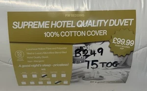 INVIERNO KING SIZE 15 TOG 100% ALGODÓN EDREDÓN PURO LUJO 230 T/C CALIDAD HOTEL B249 - Imagen 1 de 6