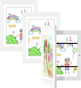 3 Pack Kids Art Frames Changeable Front Opening Display Holds 100 Paper Pcs - Picture 1 of 12